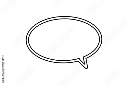 手描き風の黒い二重線の丸型吹き出しベクターイラスト
