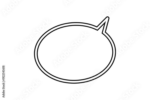 手描き風の黒い二重線の丸型吹き出しベクターイラスト