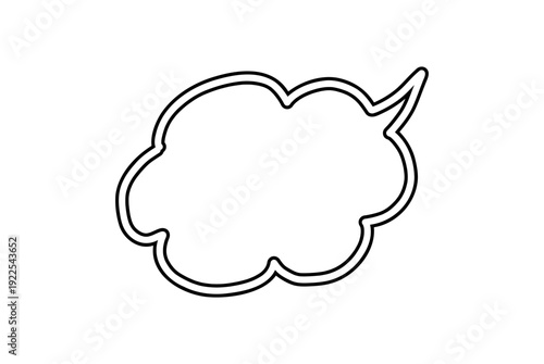 手描き風の黒い二重線の雲形吹き出しベクターイラスト