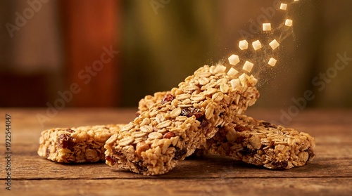 A trio of energy bars lies ...