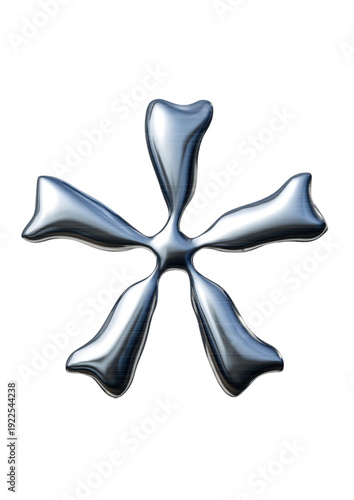 abstract flower shaped symbol chrome