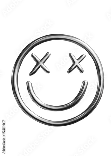 abstract symbol in the form of a smiley face crome