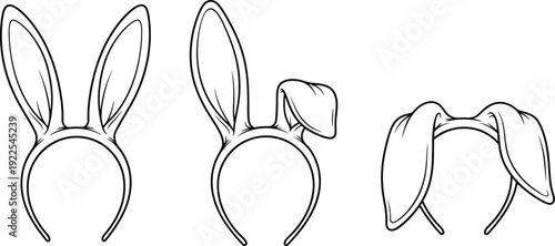 Collection of bunny ear headbands in various styles for easter celebration