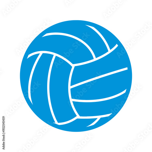Blue Volleyball Icon Illustration Design Element.