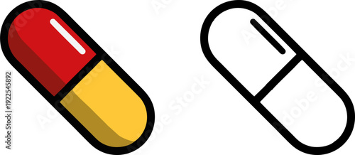 Medical capsule pill icon vector medicine health care pharmacy pharmaceutical supplement