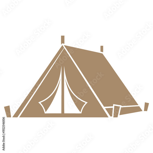 Brown Tent Illustration Simple Design Style.