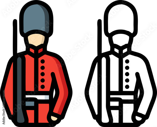 British Royal Guard Flat Icon Vector Illustration