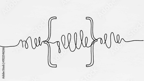 Continuous Line Drawing of Braces Bracket.