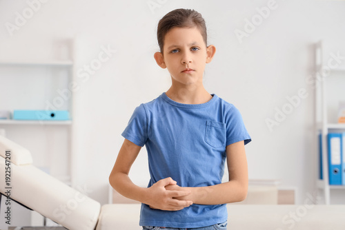 Teenage girl with appendicitis in clinic
