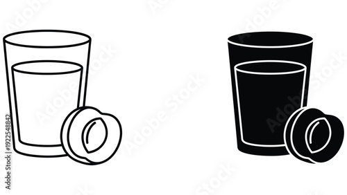 vector illustration of a glass of water