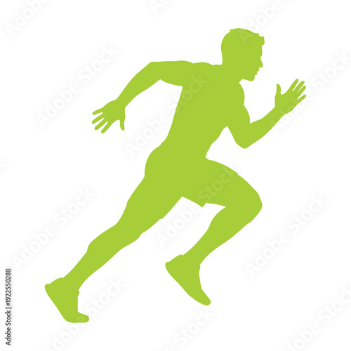 Male Runner Silhouette in Motion.