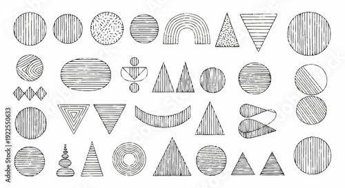 Geometric Shapes Collection with Various Patterns.