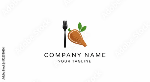 Fork and Carrot Logo Design Element.