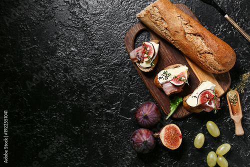 Wooden board of delicious f...