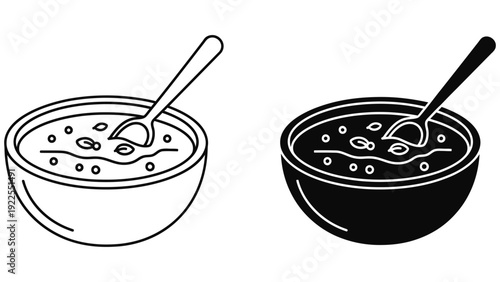 vector illustration of a glass of milk and ice cream