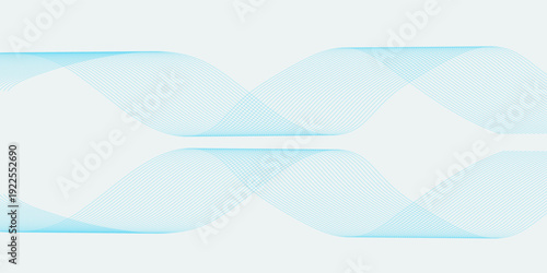 Abstract blue smooth waves on white background.Vector illustration.