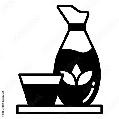 Sake Set with Carafe and Cup Icon