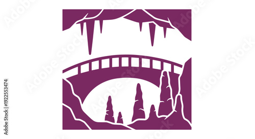 Cavern Bridge Line clean color vector