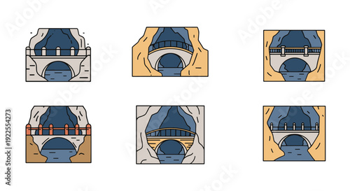 Cavern Bridge Line soft minimal tone illustration