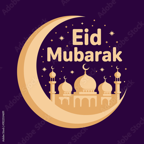 Eid Mubarak premium vector illustration greeting card and template. 
