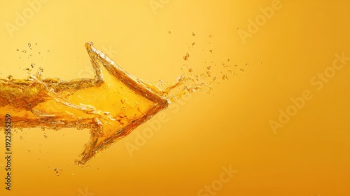 Arrow of liquid creating an abstract shape