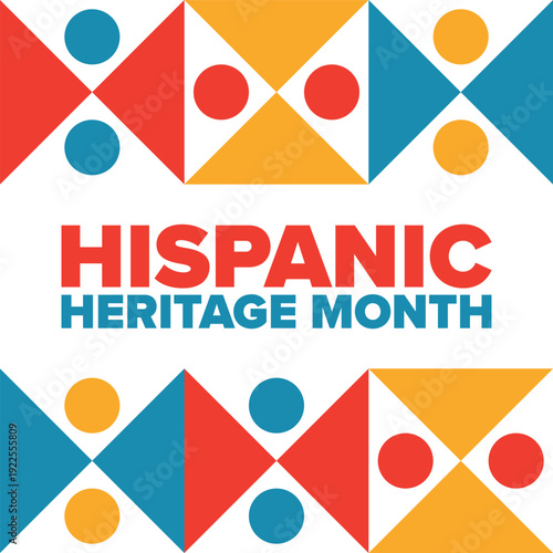 National Hispanic Heritage Month in September and October. Hispanic and Latino Americans culture. Celebrate annual in United States. Poster, card, banner and background. Vector illustration