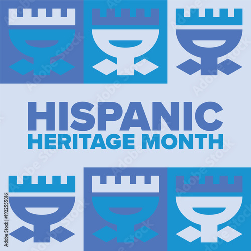 National Hispanic Heritage Month in September and October. Hispanic and Latino Americans culture. Celebrate annual in United States. Poster, card, banner and background. Vector illustration