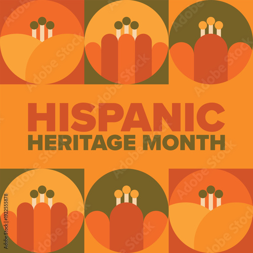 National Hispanic Heritage Month in September and October. Hispanic and Latino Americans culture. Celebrate annual in United States. Poster, card, banner and background. Vector illustration