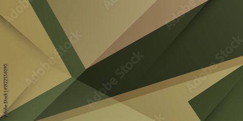 Abstract overlap shapes papercut background with green and brown color pattern element concept banner design.