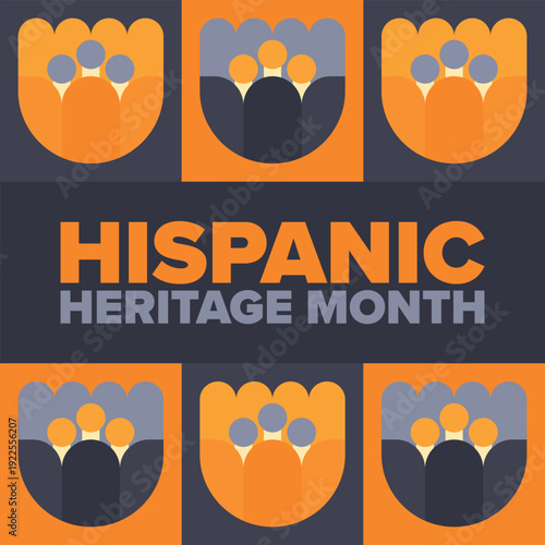 National Hispanic Heritage Month in September and October. Hispanic and Latino Americans culture. Celebrate annual in United States. Poster, card, banner and background. Vector illustration