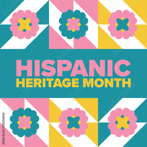 National Hispanic Heritage Month in September and October. Hispanic and Latino Americans culture. Celebrate annual in United States. Poster, card, banner and background. Vector illustration