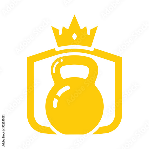 Yellow Kettlebell with Crown Icon.
