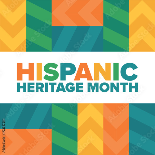 National Hispanic Heritage Month in September and October. Hispanic and Latino Americans culture. Celebrate annual in United States. Poster, card, banner and background. Vector illustration