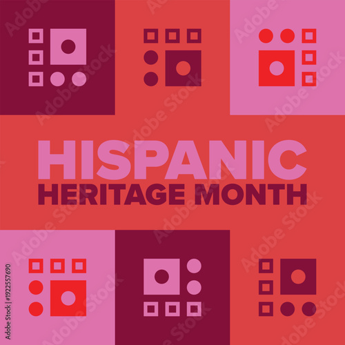 National Hispanic Heritage Month in September and October. Hispanic and Latino Americans culture. Celebrate annual in United States. Poster, card, banner and background. Vector illustration