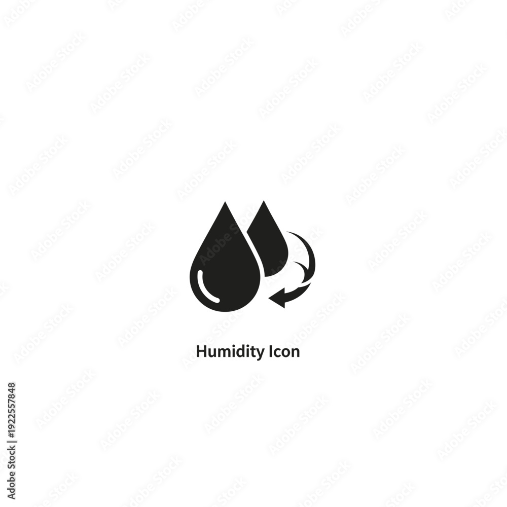 Fototapeta premium Black Vector Humidity Icon Representing Moisture and Atmosphere