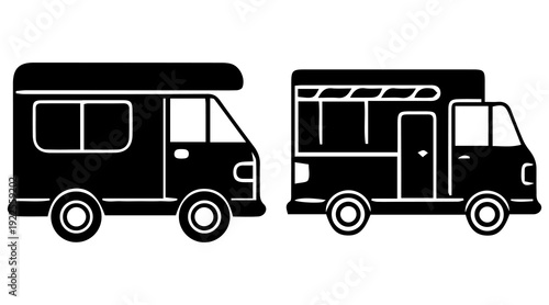 Public Transport Bus Vehicle Icon Vector Set eps10