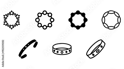 Hand Jewelry Icons solid icon set.Clean bracelets rings and arm solid icons
