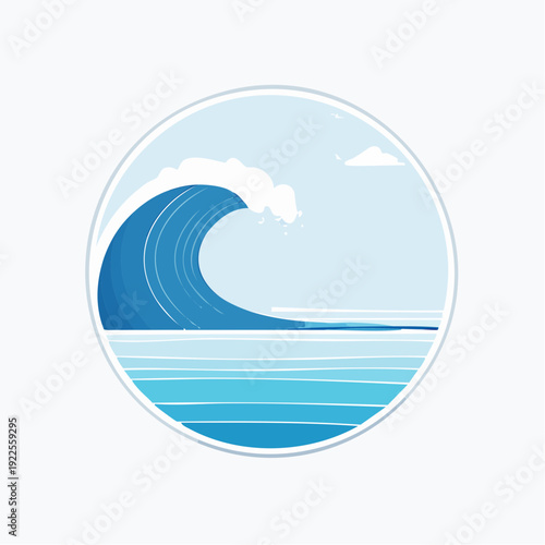Powerful Ocean Wave Icon Capturing the Serene Beauty of the Sea