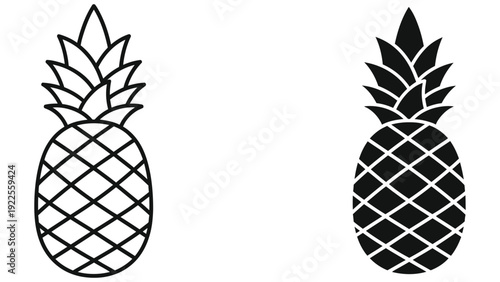 hand drawn vector illustration of pineapple