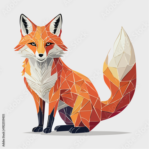 Low Poly Fox Illustration - Geometric Animal Art Design