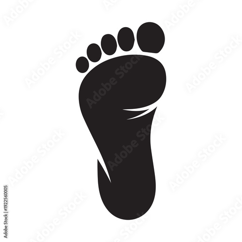 Black footprint icon isolated on white background design