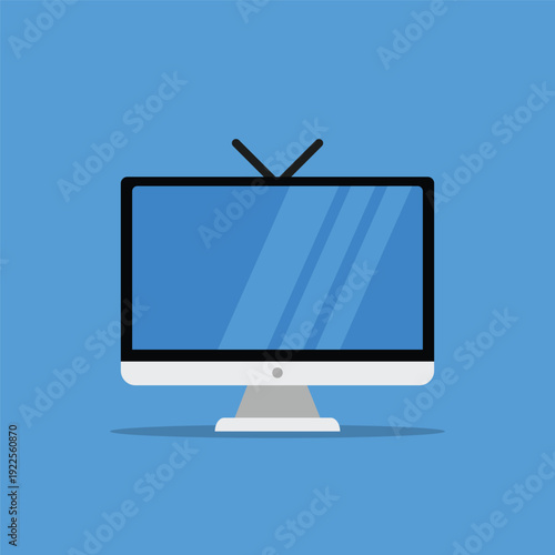Modern Television Icon. Tv monitor screen. Vector Illustration