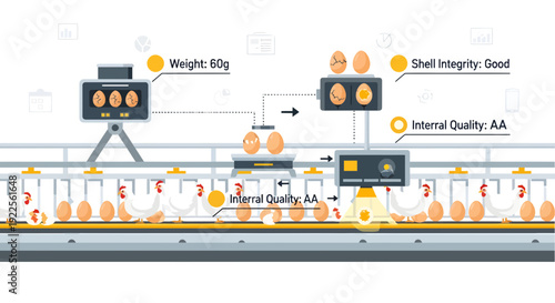 Automated Egg Sorting and Quality Control System in a Modern Poultry Farm.