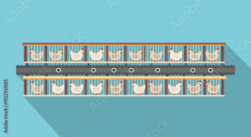Chicken Coop with Multiple Nests and Feeding System.