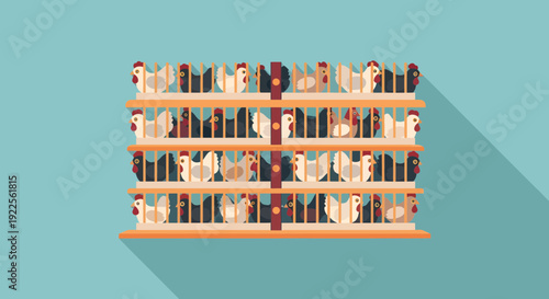 Diverse group of cats on shelves in a pet store.