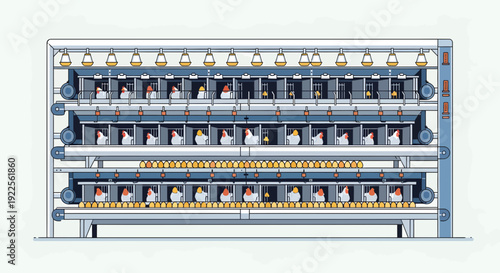 Industrial Chicken Coop Blueprint for Poultry Farming.