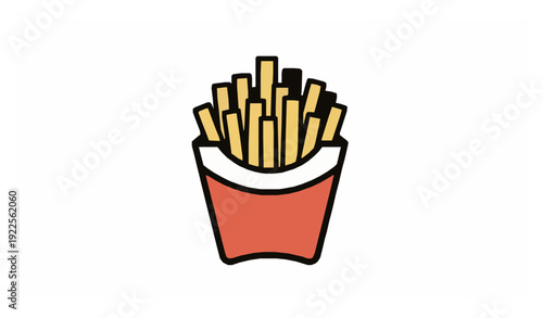 Minimalist Retro French Fries Vector for Diner and Fast Food Design
