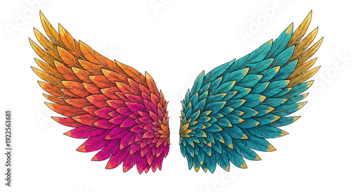 Vibrant imagefx_bxl1ak_via_RJ wings spread wide in a stunning display of colorful feathers and abstract design