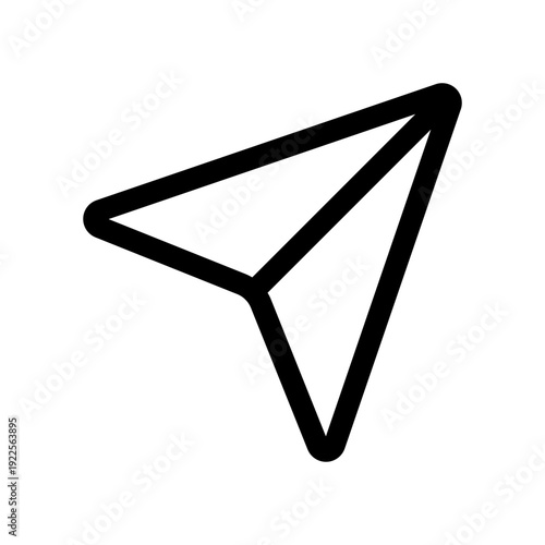 Modern Paper Plane UI Icon Vector - Digital Send Message, Direct Mail, and Telegram Interface Symbol