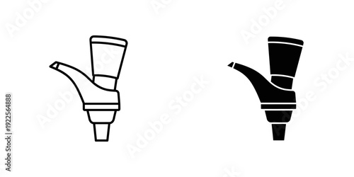Black and white car gear shift lever icon isolated vector illustration minimal design automotive part symbol